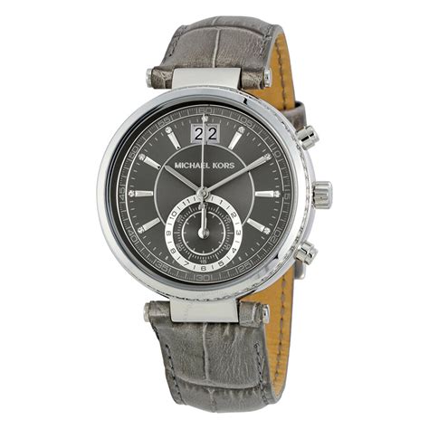 michael kors mk2432|Michael Kors Sawyer Grey Dial Grey Leather Ladies Watch MK2432.